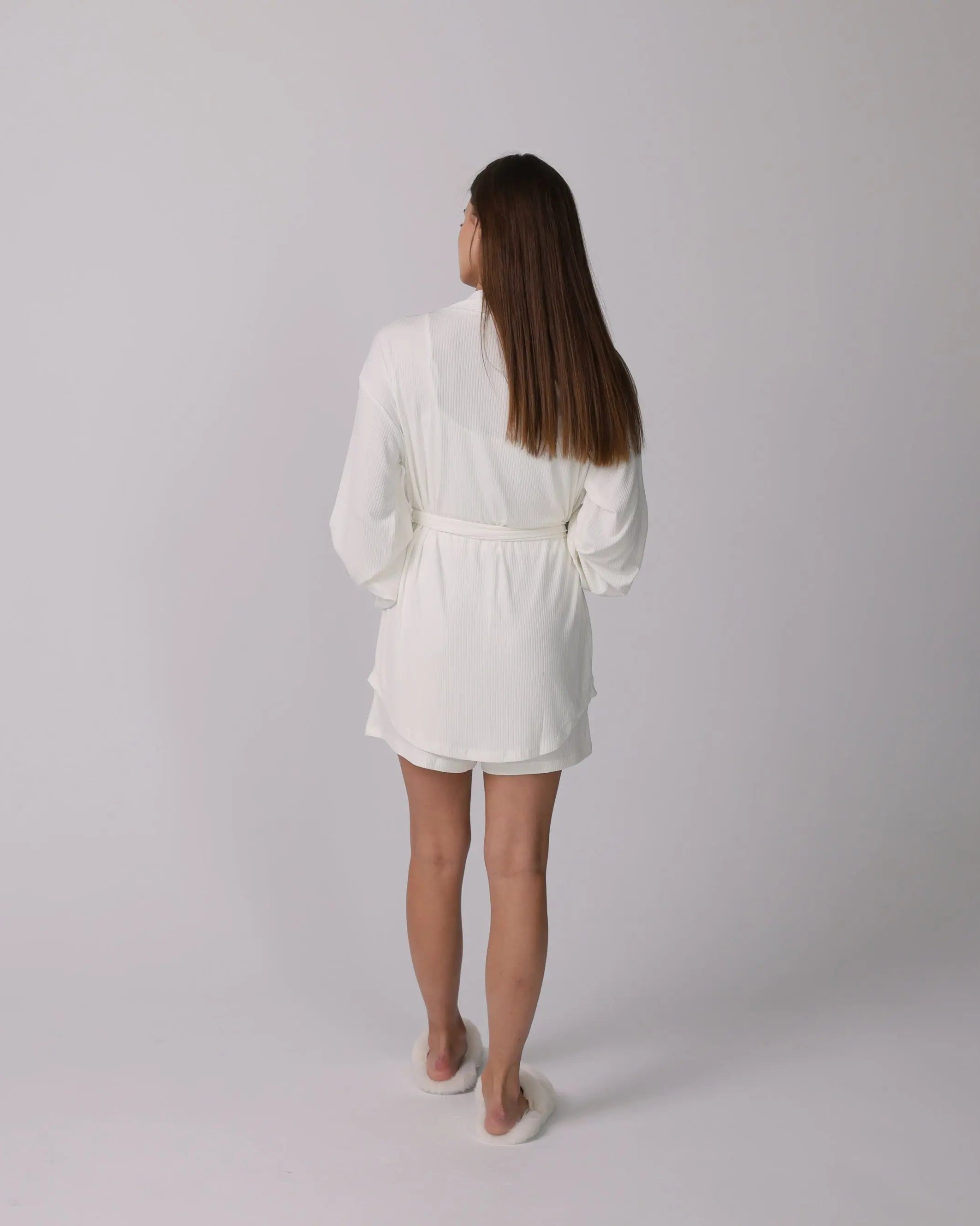 Lana™ White Loungewear Set with Shorts - Cozy & Stylish Homewear
